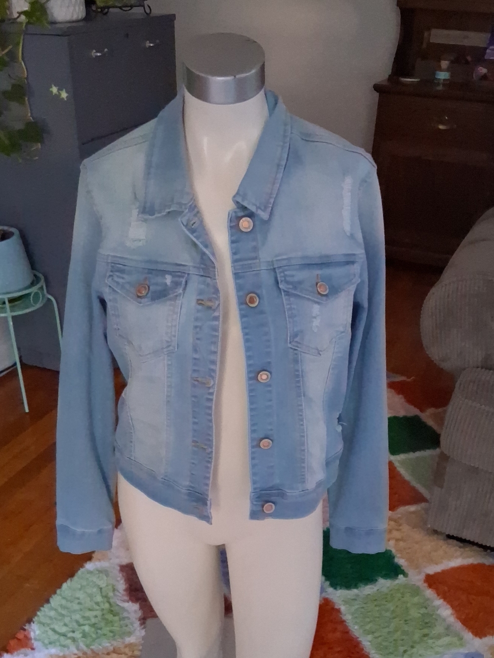 Wax Jean Light Blue Distressed Denim Jacket